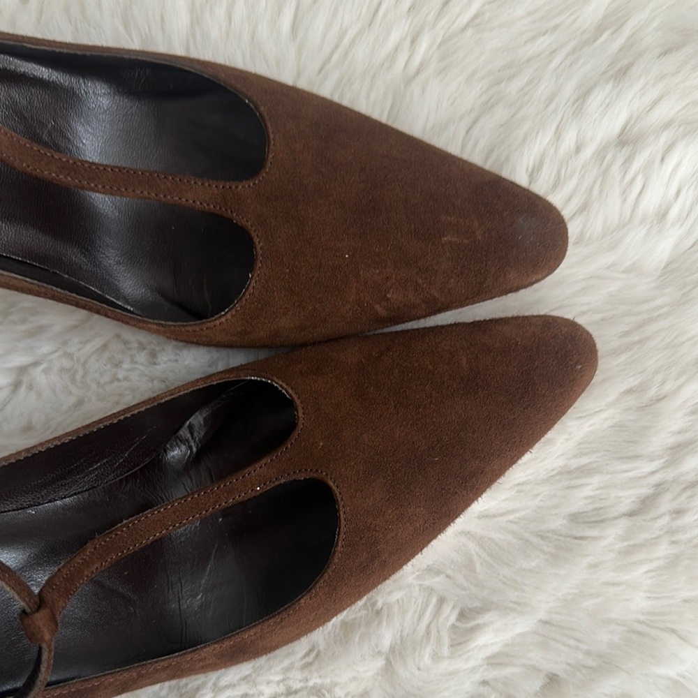 Coach Women's Brown Suede Heels - Picture 6 of 6